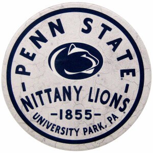round coaster with Penn State Nittany Lions 1855 University Park, PA